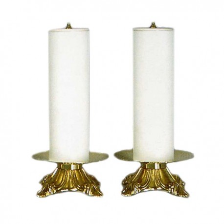 CANDLEHOLDERS COUPLE WITH SIMULATED CANDLE.