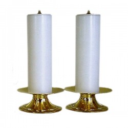 CANDLEHOLDERS COUPLE WITH SIMULATED CANDLE