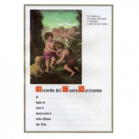 ATTESTATI RICORDO PER BATTESIMO