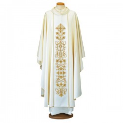 HAND-EMBROIDERED WOOL CHASUBLE