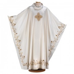 HAND-EMBROIDERED WOOL CHASUBLE