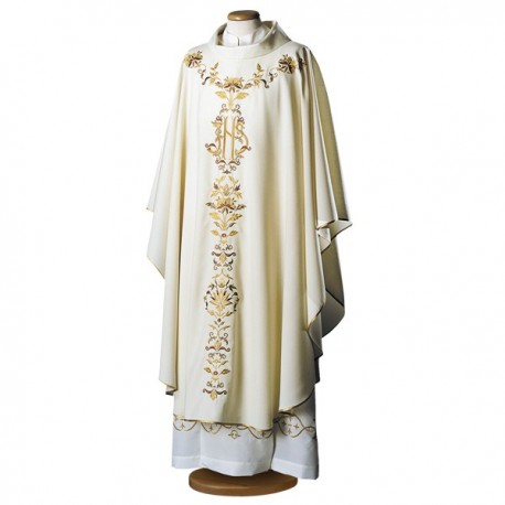 EMBROIDERED WOOL CHASUBLE