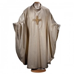 HAND-EMBROIDERED WOOL AND LUREX CHASUBLE