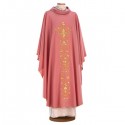 EMBROIDERED WOOL ROSE CHASUBLE