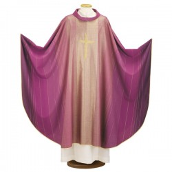 HAND-EMBROIDERED WOOL AND LUREX CHASUBLE