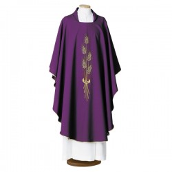 HAND-EMBROIDERED WOOL CHASUBLE