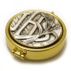 GOLDEN SHRINE WITH PEWTER PLATE