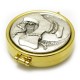 GOLDEN SHRINE WITH PEWTER PLATE