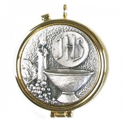 GOLDEN SHRINE WITH PEWTER PLATE