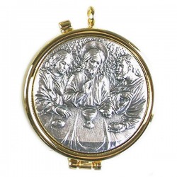GOLDEN SHRINE WITH PEWTER PLATE
