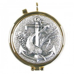 GOLDEN SHRINE WITH PEWTER PLATE