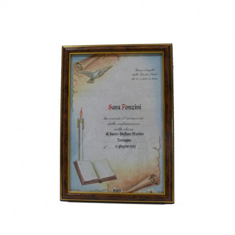 ATTESTATO SANTA CRESIMA CON CORNICE