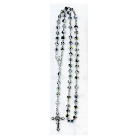 SILVER AND SWAROVSKY ROSARY