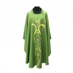 HAND-EMBROIDERED WOOL CHASUBLE