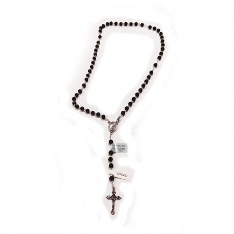 SILVER AND COCONUT ROSARY