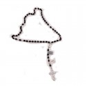 SILVER AND COCONUT ROSARY