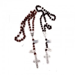 SILVER AND COCONUT ROSARY