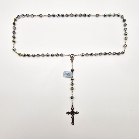ROSARY SILVER AND SILVER-PLATED CRYSTAL