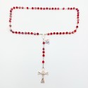ROSARIO ARGENTO E CRISTALLO ROSSO