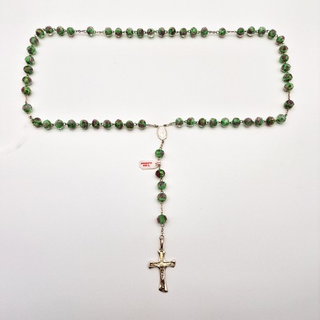 ROSARIO DE PLATA Y CRISTAL DE MURANO