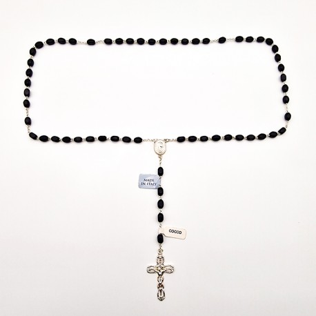SILVER AND COCONUT ROSARY
