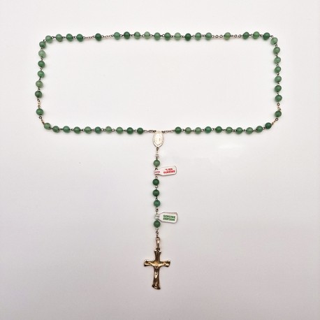 ROSARIO DE PLATA Y CUARZO ROSA