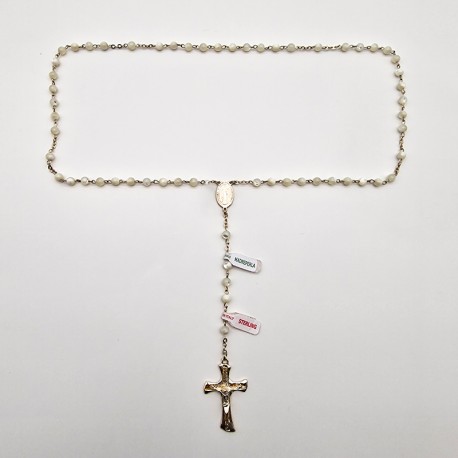 ROSARY SILVER AND GENUINE MOTHER OF PEARL