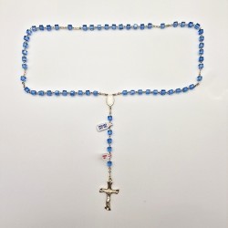 ROSARIO ARGENTO E CRISTALLO AZZURRO
