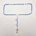 ROSARY SILVER AND BLUE CRYSTAL
