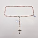 SILVER AND ROSE QUARTZ ROSARY