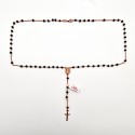 ROSARY SILVER AND BLACK CRYSTAL