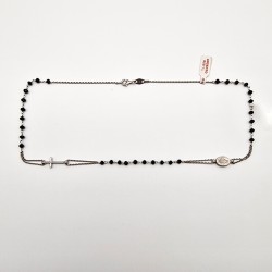 COLLALINA ARGENTO E CRISTALLO NERO