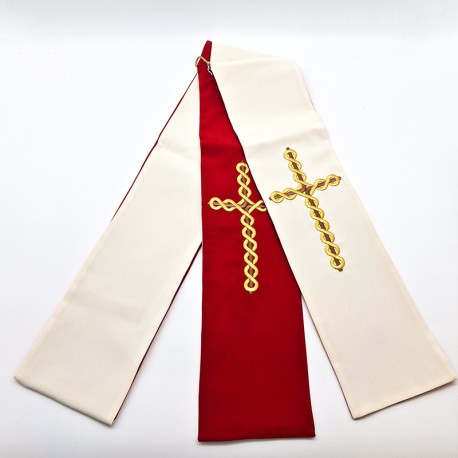TWO-COLOURED DEACON'S EMBROIDERED STOLE