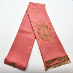 STOLA DIACONALE ROSA RICAMATA