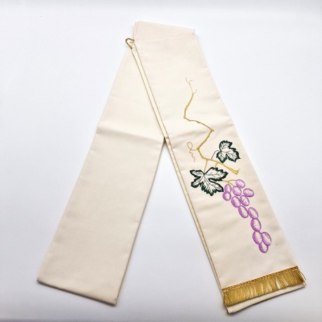 IVORY DEACON'S EMBROIDERED STOLE