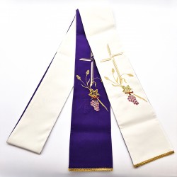 TWO-COLOURED DEACON'S EMBROIDERED STOLE