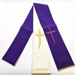 TWO-COLOURED DEACON'S EMBROIDERED STOLE