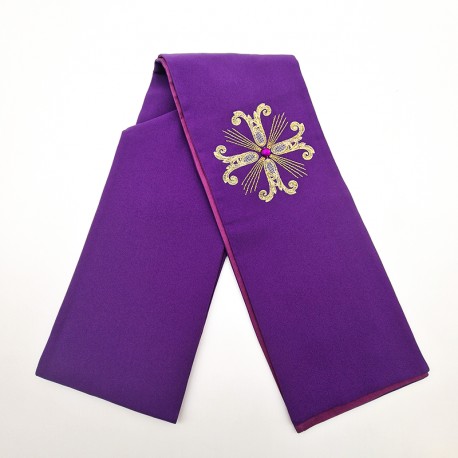 RED EMBROIDERED STOLE