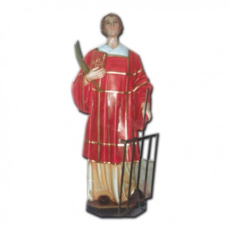 Statuetta Di San Lorenzo In Resina Dipinta A Mano - Dimensioni 6x6x13 Cm, Multicolore