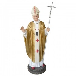 POPE JOHN PAUL II WITH METAL CROSIER