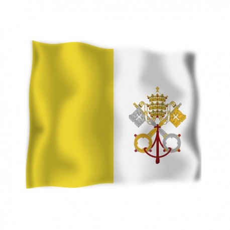 FLAG OF VATICAN CITY WITH THE COAT OF ARMS